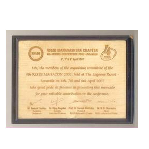 Wooden Award Certificate